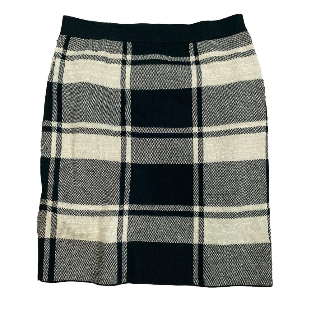 Melissa Paige Womens Mini Skirt Size Medium Knit Metallic Threads Elastic Waist